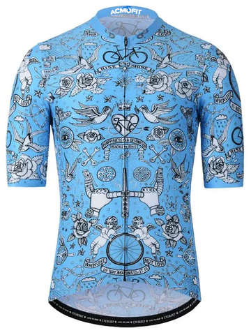 Velo Tattoo Men's Reborn Jersey Blue