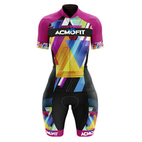 Women's Colorful Graphic Short Sleeve Trisuit