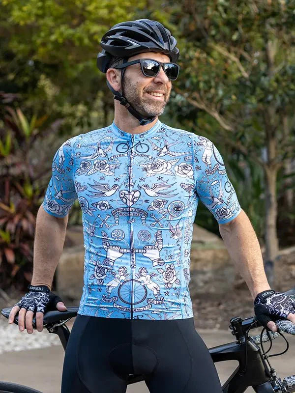 Velo Tattoo Men's Reborn Jersey Blue