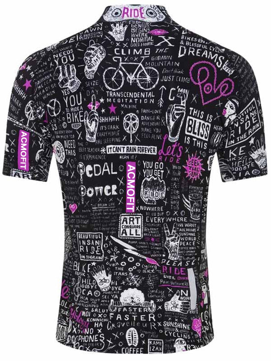 Bike Graffiti Breathable Short Sleeve Men&