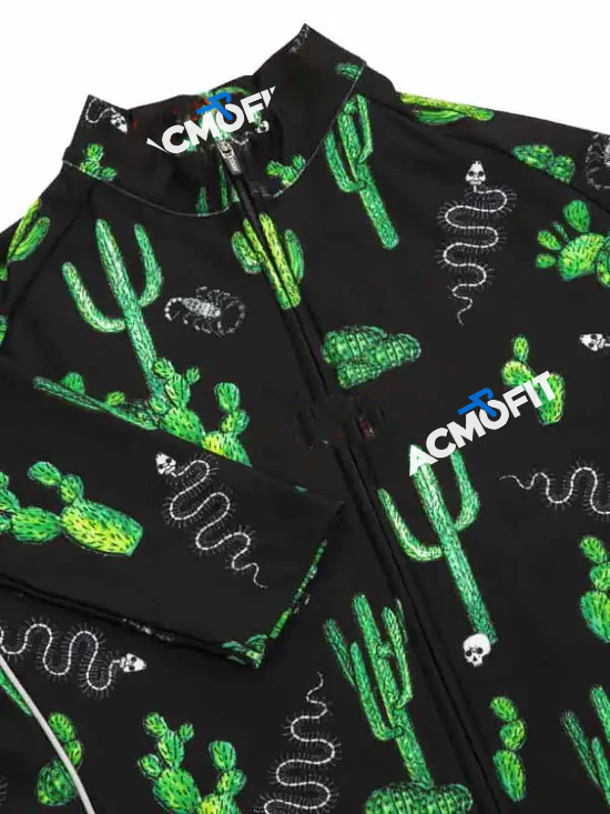 Totally Cactus  Men's Long Sleeve Jersey-Black