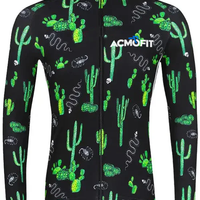 Totally Cactus  Men's Long Sleeve Jersey-Black