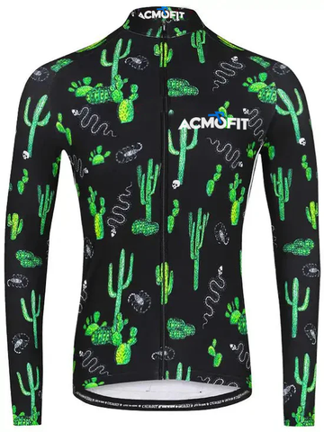 Totally Cactus  Men's Long Sleeve Jersey-Black