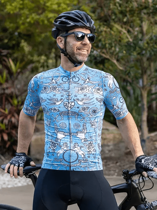 Velo Tattoo Men's Reborn Jersey Blue